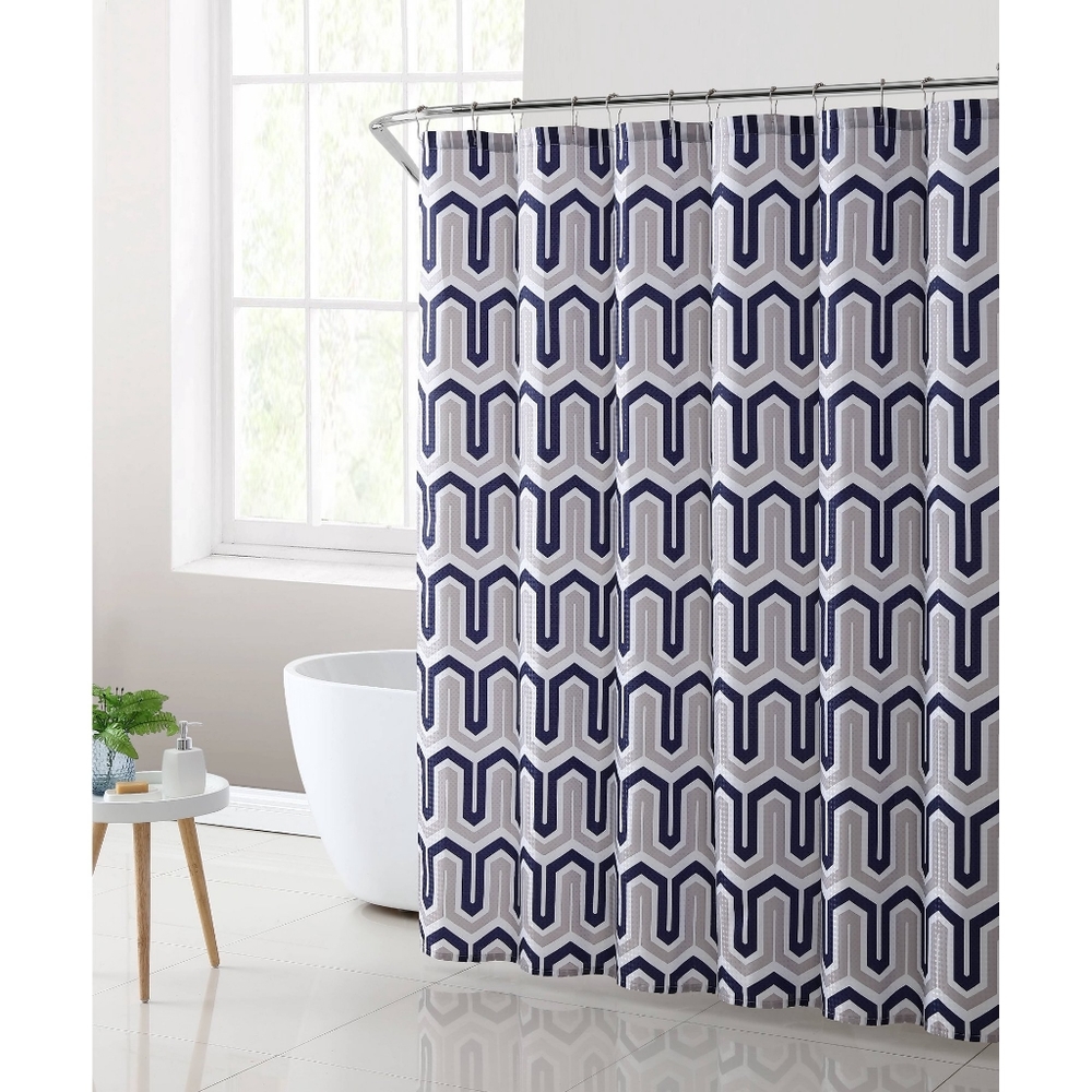 Mainstays Geometric Fabric shower Curtain